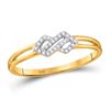 Image 1 : 0.08 CTW Diamond Cluster Ring 10KT Yellow Gold - REF-11M2H