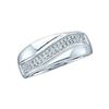 Image 1 : 0.15 CTW Diamond Contour Row Ring 10KT White Gold - REF-16Y4X