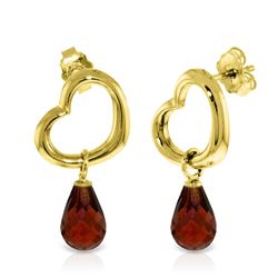 Genuine 4.5 ctw Garnet Earrings Jewelry 14KT Yellow Gold - REF-42H6X