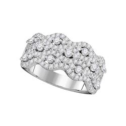 1.13 CTW Pave-set Diamond Strand Cocktail Ring 14KT White Gold - REF-104H9M