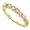 Image 1 : 0.10 CTW Diamond Wave Ring 10KT Yellow Gold - REF-10H5M