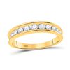 Image 1 : 0.50 CTW Diamond Single Row Wedding Ring 14KT Yellow Gold - REF-37W5K