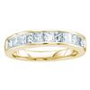 Image 1 : 0.50 CTW Princess Channel-set Diamond Single Row Ring 14KT Yellow Gold - REF-44H9M