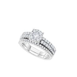 0.98 CTW Princess Diamond Soleil Bridal Engagement Ring 14KT White Gold - REF-97H4M