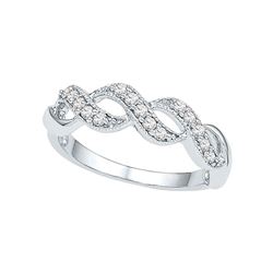 0.20 CTW Diamond Crossover Ring 10KT White Gold - REF-25X4Y
