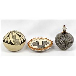 3 Pieces of Native American Acoma Pottery