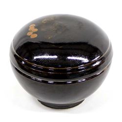 Asian Glazed Pottery Lidded Bowl