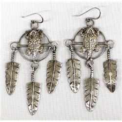 Navajo Sterling Silver Horned Toad Earrings