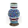 Image 1 : Hand Beaded Copper Vase by Kathy Kills Thunder