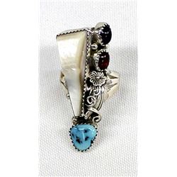 Navajo Sterling Turquoise Ring, Robert Shakey Jr.