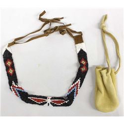 Beaded Hat Band and Doeskin Fetish Bag