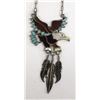 Image 1 : Zuni Sterling Inlay Eagle Necklace by Eva Etsate