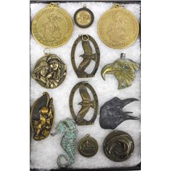 Collection of Brass & Bronze Art Award Medallions