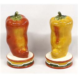 Clay Art Chile Salt and Pepper Shakers