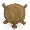 Image 1 : Vintage Carved Wood Turtle with Copper Insert