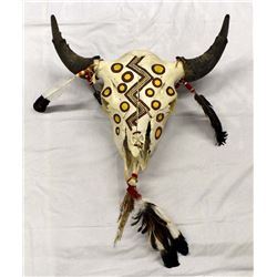 Hand Painted Buffalo Skull