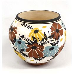 Acoma Pottery ''Flower'' Bowl by Emil Chino