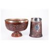 Image 2 : A commemorative mug and a carved bowl.