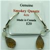 Image 3 : Silver Smokey Quartz(4ct) Earrings, Made in Canada, Suggested Retail Value $100