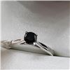 Image 1 : 14K White Gold Black Diamond(0.38ct) Ring (~Size 5) (~weight 1.5g), Made in Canada, Insurance Value 