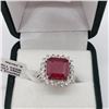 Image 2 : Silver Ruby White Topaz Ring, Suggested Retail Value $300 (Estimated Selling Price from $45 to $90)