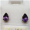 Image 1 : 14K Yellow Gold Amethyst(0.8ct) Earrings, Made in Canada, Suggested Retail Value $300 (Estimated Sel