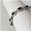 Image 1 : Silver Sapphire (Marquise Cut)(4.3ct) 7.5 Inch Bracelet (~weight 14.98g), Insurance Value $1264 (Est