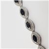 Image 2 : Silver Sapphire (Marquise Cut)(4.3ct) 7.5 Inch Bracelet (~weight 14.98g), Insurance Value $1264 (Est