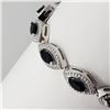 Image 4 : Silver Sapphire (Marquise Cut)(4.3ct) 7.5 Inch Bracelet (~weight 14.98g), Insurance Value $1264 (Est
