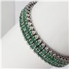 Image 1 : Silver Emerald(7.4ct) 7.5 Inch Bracelet (~weight 22.6g), Insurance Value $1937 (Estimated Selling Pr