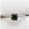 Image 1 : 10K White Gold Green Diamond (Vs1)(0.4ct) Ring (~Size 5.5) (~weight 1.15g), Made in Canada, Insuranc