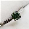 Image 2 : 10K White Gold Green Diamond (Vs1)(0.4ct) Ring (~Size 5.5) (~weight 1.15g), Made in Canada, Insuranc