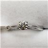 Image 2 : 10K White Gold Diamond (Si2)(0.25ct) Ring (~Size 5.5) (~weight 1.09g), Made in Canada, Insurance Val