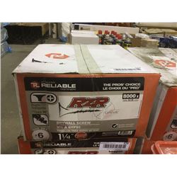 Case of Reliable RZR Drywall Screws 1 1/4  (8000ct)