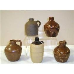 Miniature jugs-(5) including 3 scratch jugs - The