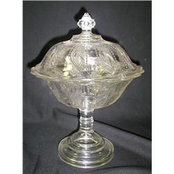 Pattern glass-11.5 covered compote