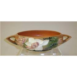 Roseville Pottery-Magnolia flat handled bowl 447-