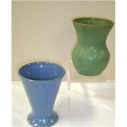 Pottery-6 Cornelison Pottery vase - blue, and 6 G