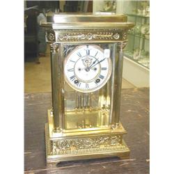 Clock-Ansonia crystal regulator or four glass clo