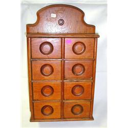 Spice Cabinet-8-drawer mixed wood with inset nob 