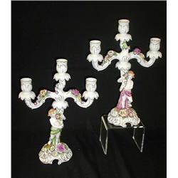 Dresden-14 pr. 2 pc. 3-light candelabra with flor
