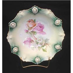 R.S. Prussia-10.75 jeweled border bowl with roses