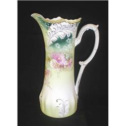 R.S. Prussia-13 plume mold tankard with floral de