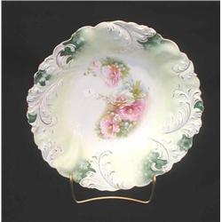 R.S. Prussia-10.5 plume mold floral bowl
