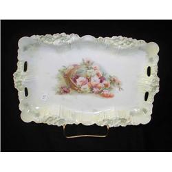 R.S. Prussia-12.75 dresser tray with sitting bask