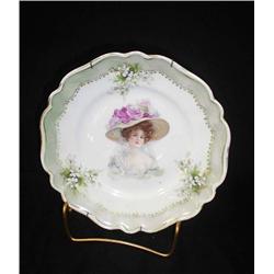 R.S. Prussia-8.75 Gibson Girl plate. Red mark.
