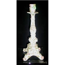Dresden-10.5 single candlestick with pink, white,