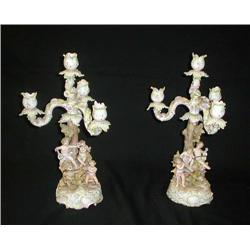 Dresden-14 pr. 4-light canlelabra with 3 cherub m
