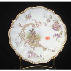 Limoges-Guerin & Co. 9 portrait plate with gold a