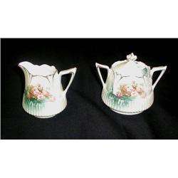 R.S. Prussia-Icicle mold cream and sugar with sit
